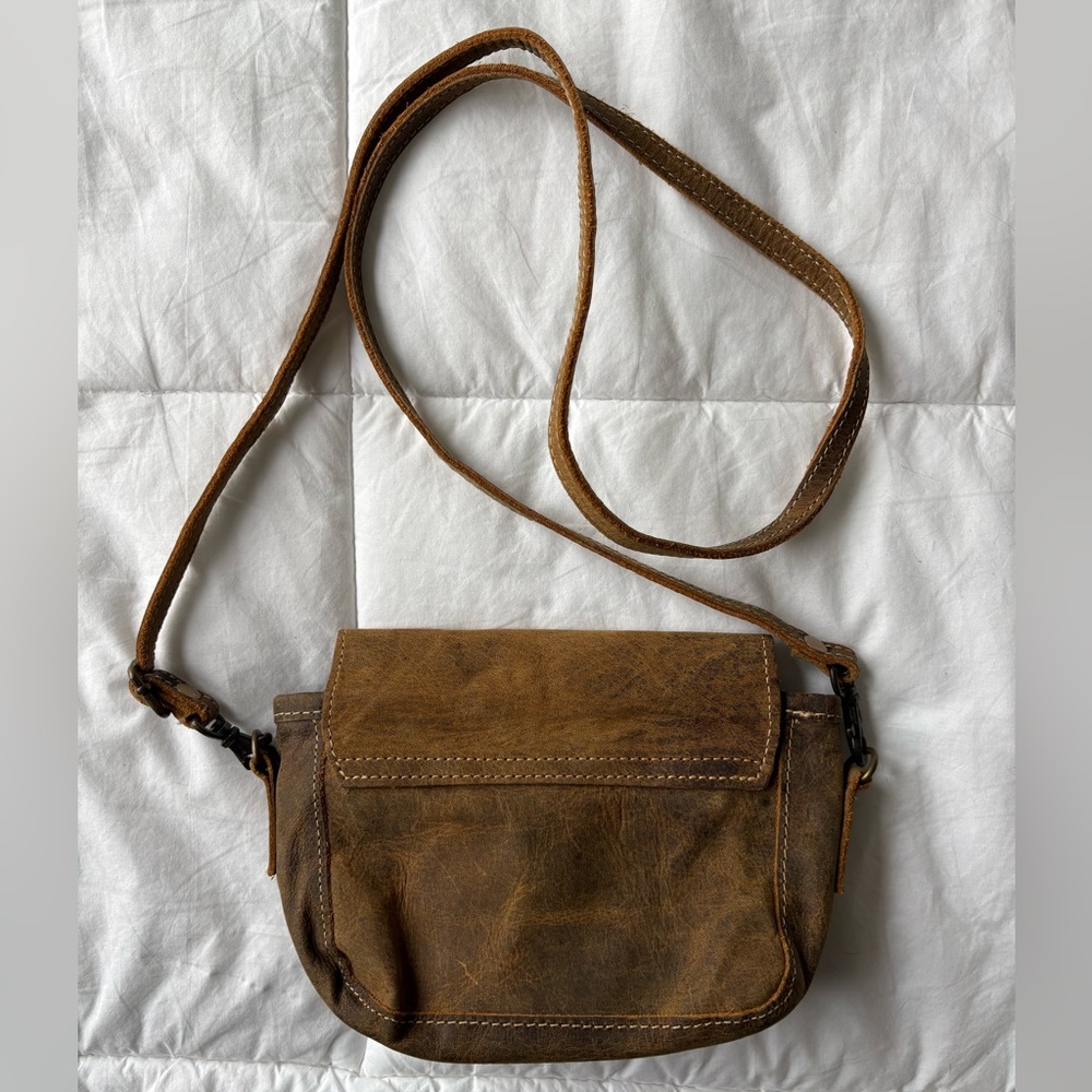 Myra Bag Rustic Brown Leather Crossbody with Tassel - Picture 3 of 5